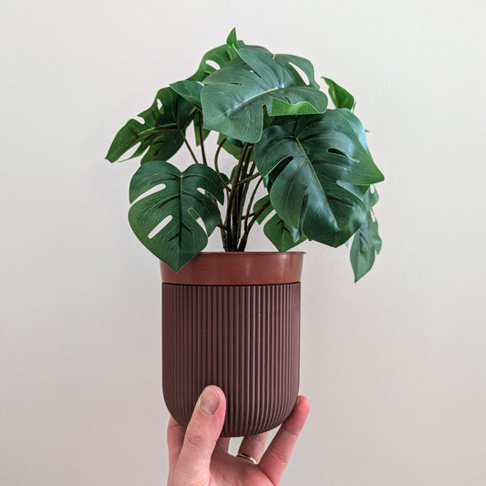 Macrame Hanging Houseplant Pot, 130mm x 140mm, Vintage Brown