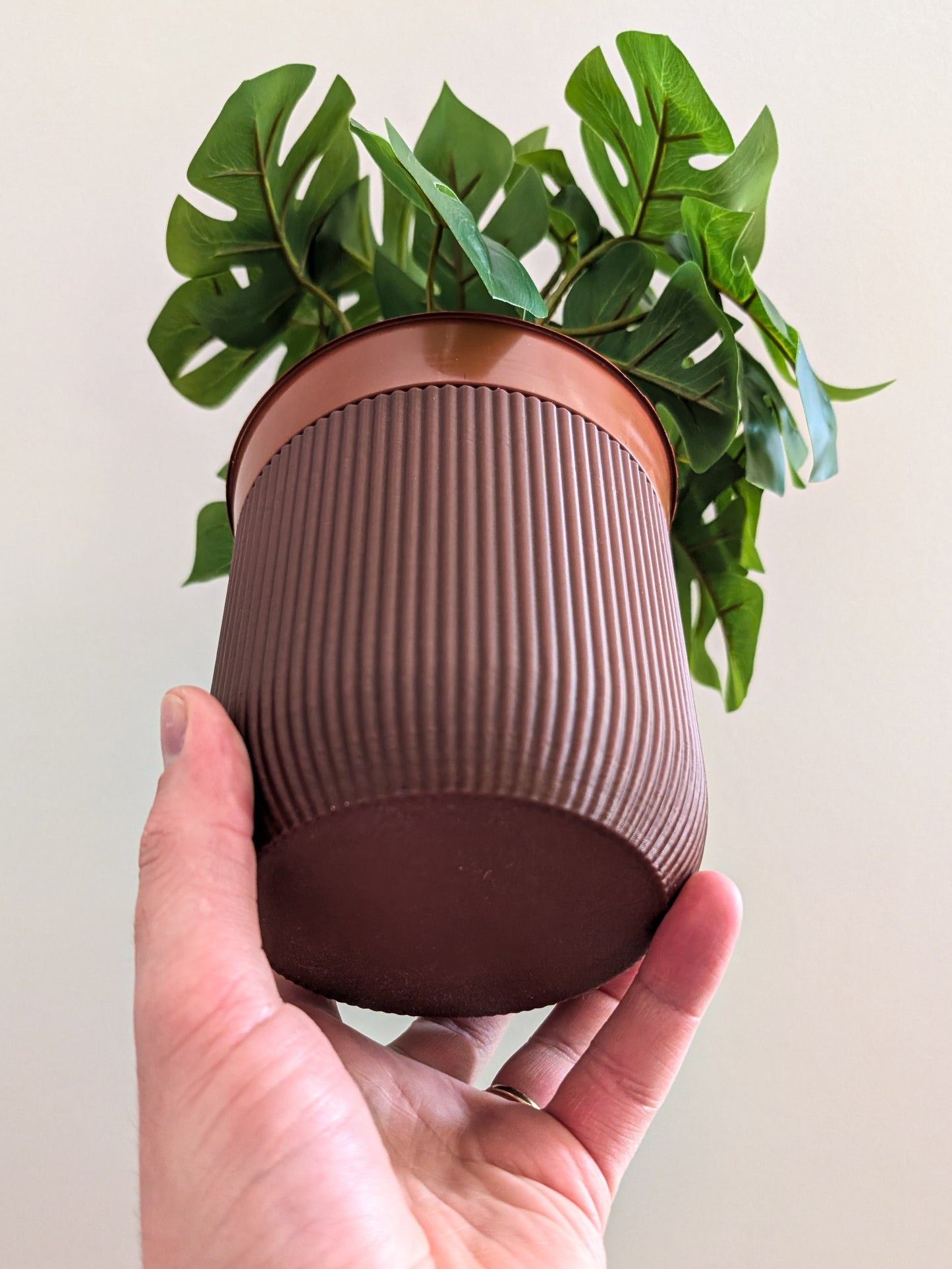 Macrame Hanging Houseplant Pot, 140mm, Vintage Brown