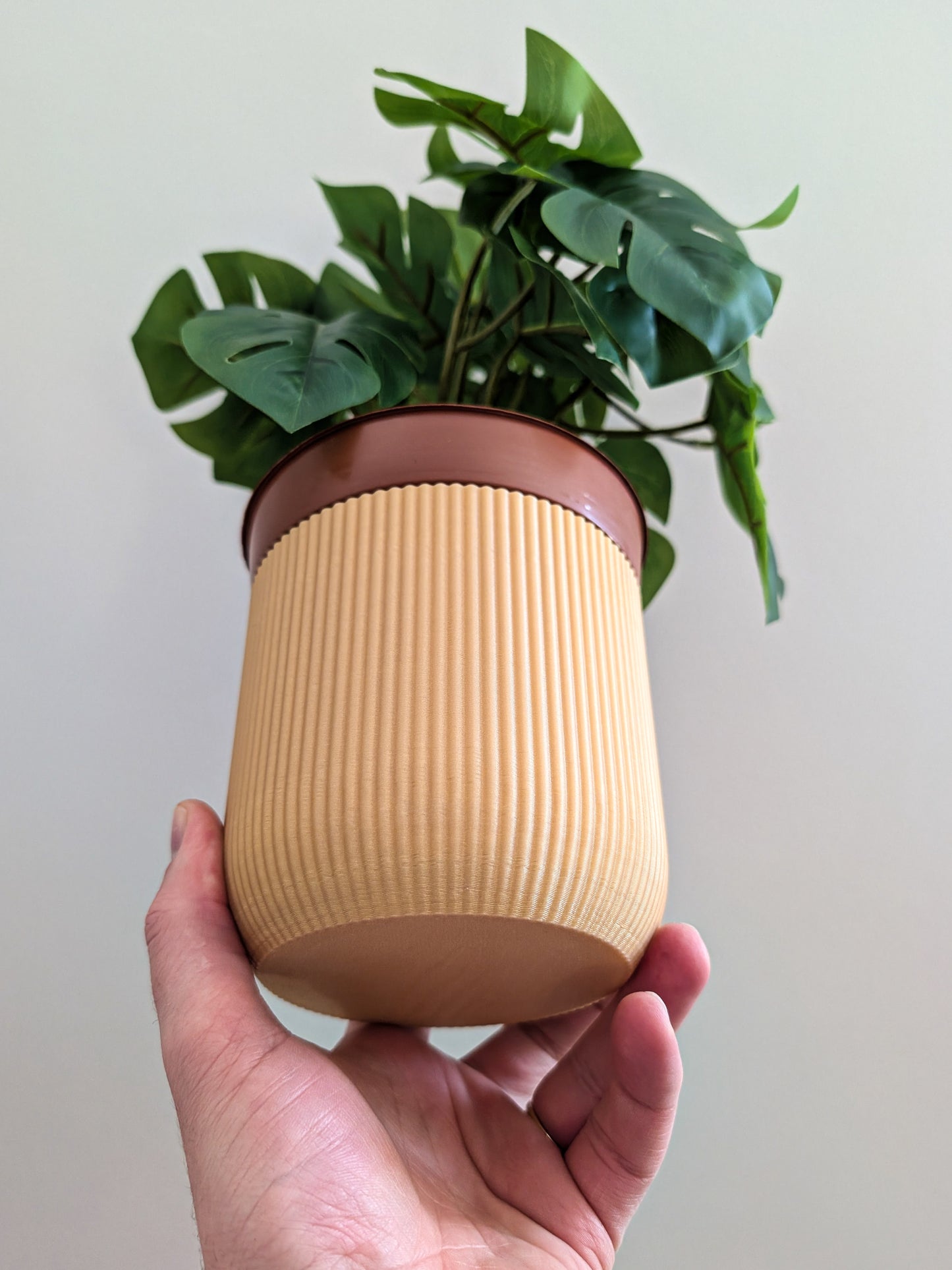 Macrame Hanging Houseplant Pot, 140mm, Caramel