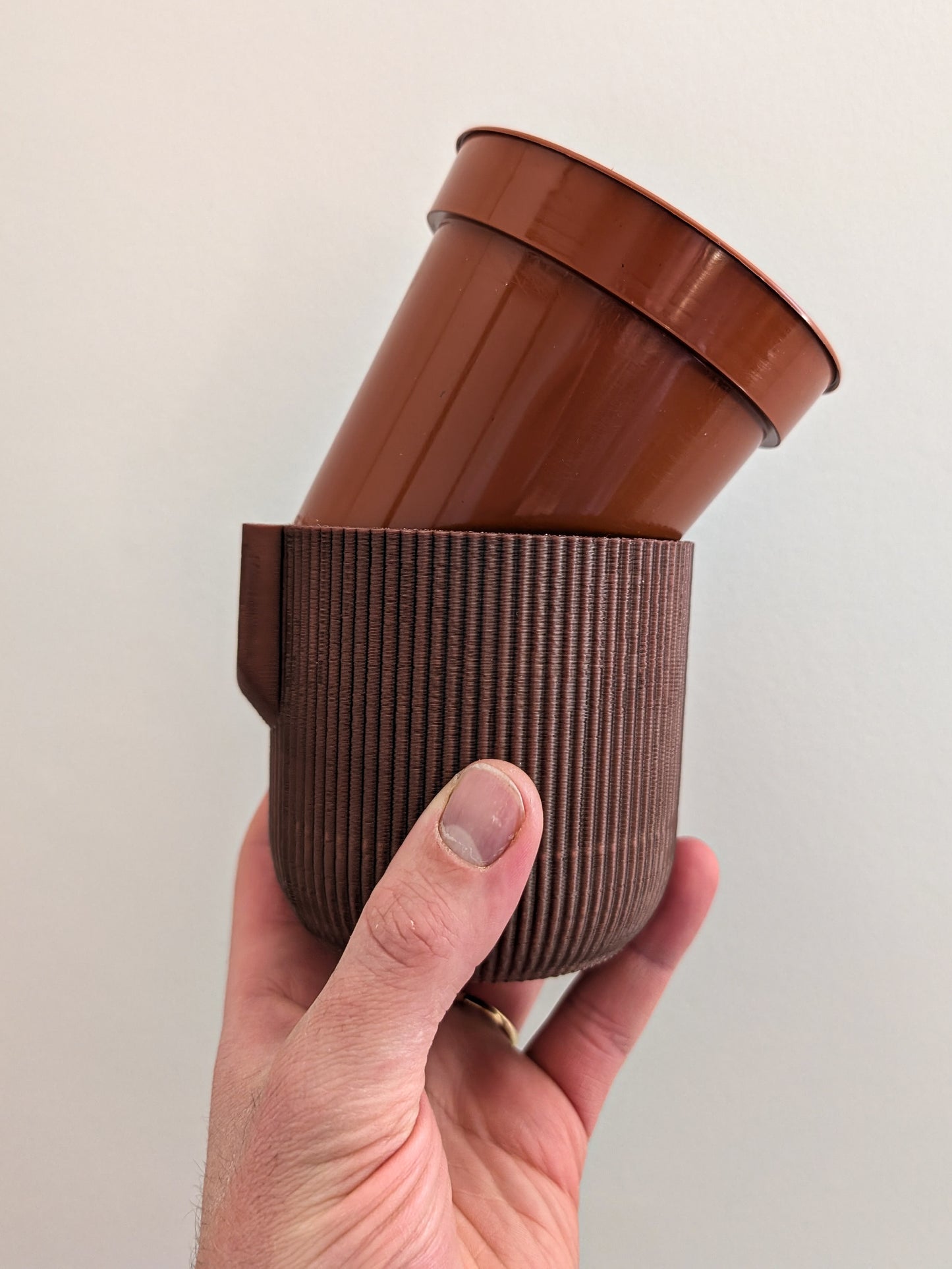 Wall Mounted Houseplant Pot, 110mm, Vintage Brown