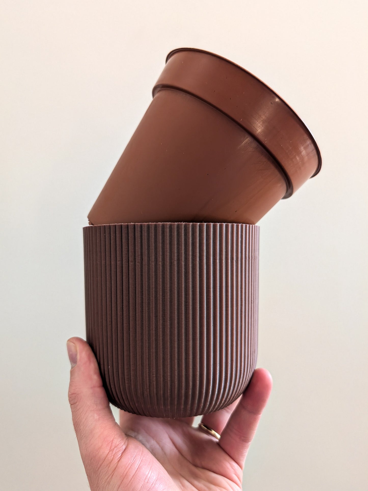 Houseplant Pot, 130mm x 140mm, Vintage Brown