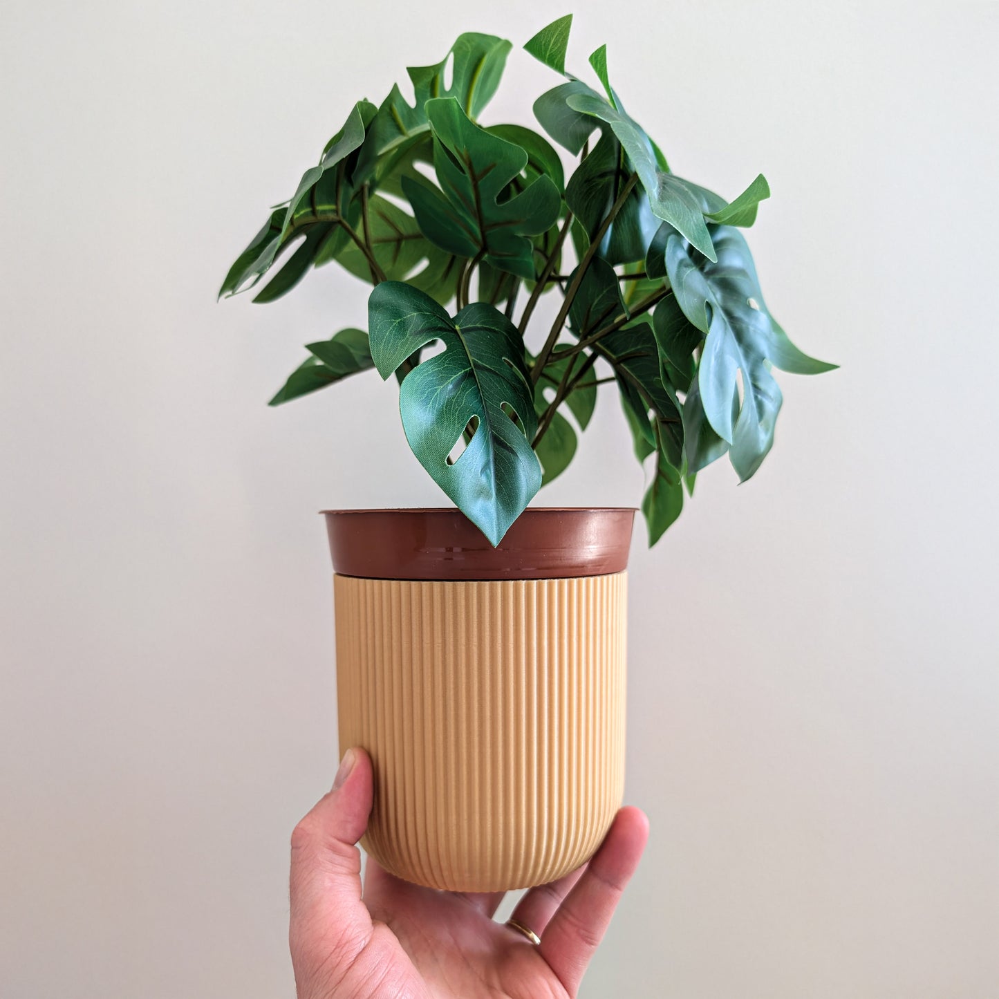 Macrame Hanging Houseplant Pot, 140mm, Caramel
